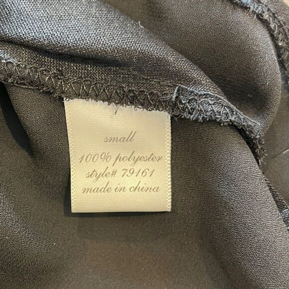 Mi Ami Black Chiffon Blouse w/ Gold Embellishments S - Picture 8 of 13